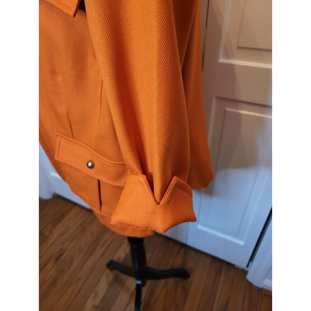 Pumpkin Orange Structured Jacket/Blazer R&K Originals 16P Lady Jacket Autumn - Picture 6 of 8